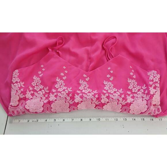 Savannah Jane Pink Embroided Sweetheart Mini Dress Women LG Vacation Resort Boho - Picture 10 of 12